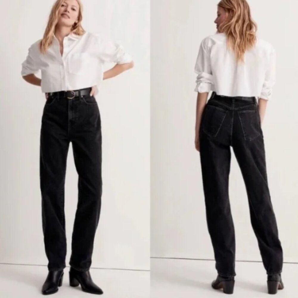 Madewell - High Waist Baggy Straight Jean - Black - Size 31